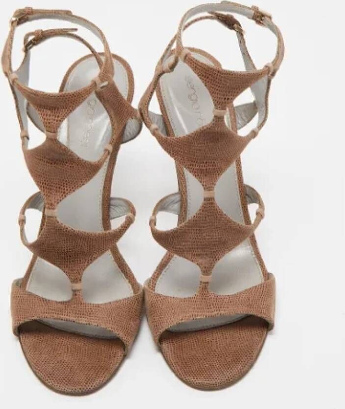 Sergio Rossi Pre-owned Suede sandals Brown Dames