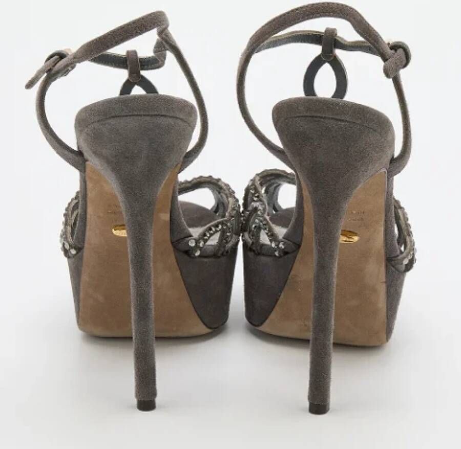 Sergio Rossi Pre-owned Suede sandals Gray Dames