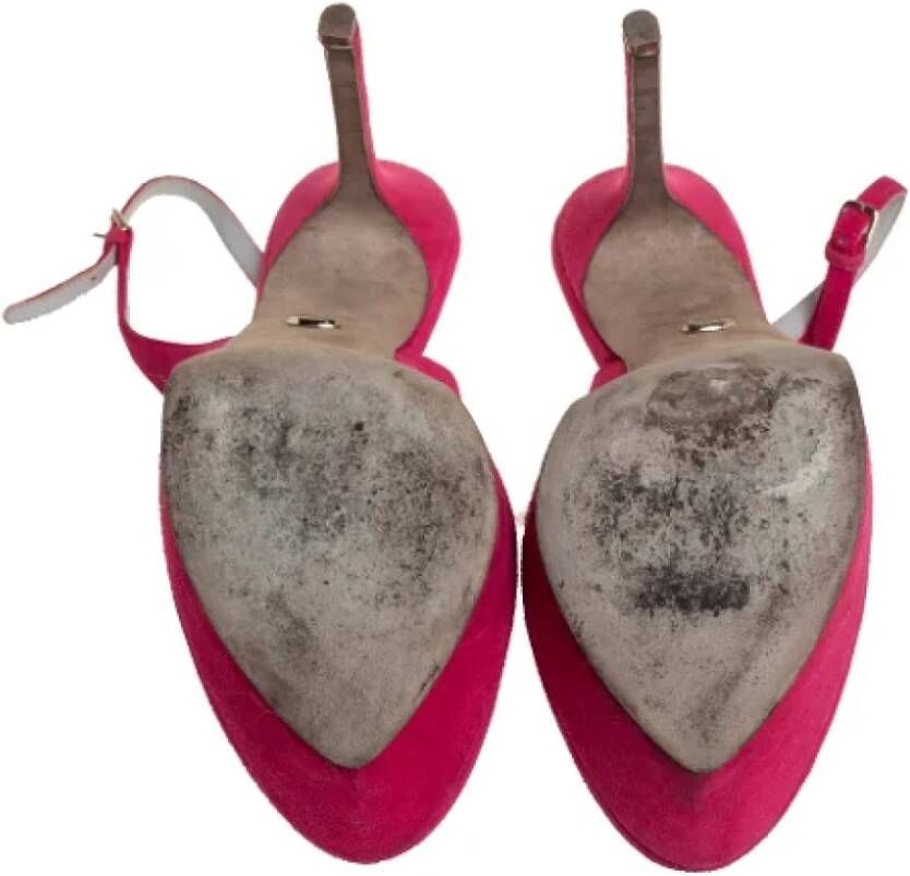 Sergio Rossi Pre-owned Suede sandals Pink Dames
