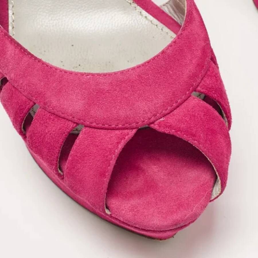 Sergio Rossi Pre-owned Suede sandals Pink Dames