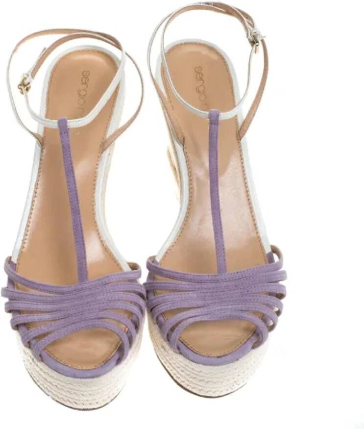 Sergio Rossi Pre-owned Suede sandals Purple Dames