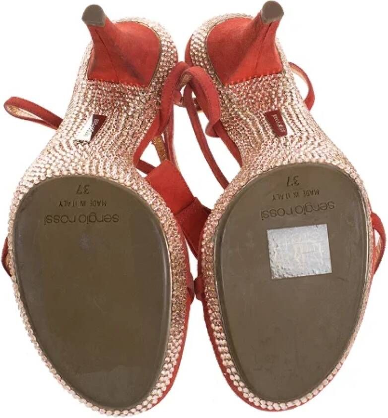 Sergio Rossi Pre-owned Suede sandals Red Dames