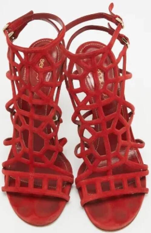 Sergio Rossi Pre-owned Suede sandals Red Dames