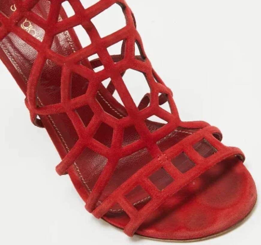 Sergio Rossi Pre-owned Suede sandals Red Dames