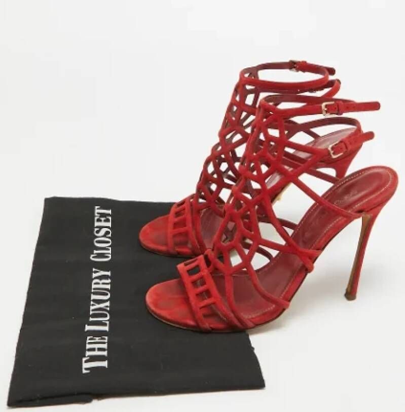 Sergio Rossi Pre-owned Suede sandals Red Dames