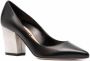 Sergio Rossi Elegante Zwarte Leren Middelhak Pumps Black Dames - Thumbnail 2