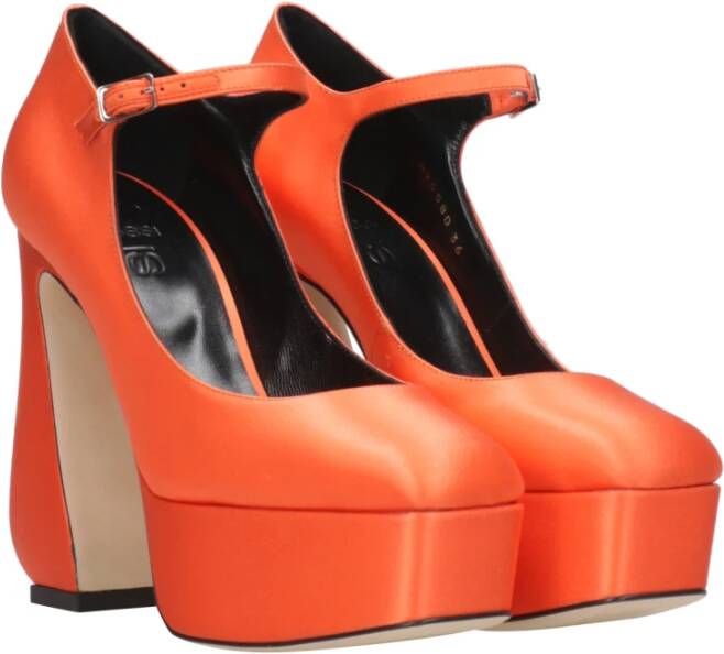 Sergio Rossi Koraal Platform Mary Jane Pumps Oranje Dames