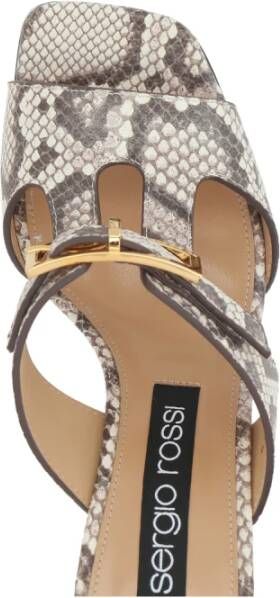 Sergio Rossi Python Print Muiltje Sandalen