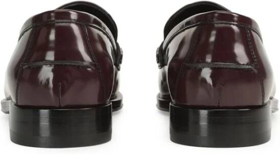 Sergio Rossi Rode Leren Gespdetail Platte Schoenen Red Dames