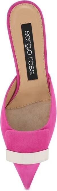 Sergio Rossi Roze Leren Instap Schoenen Pink Dames