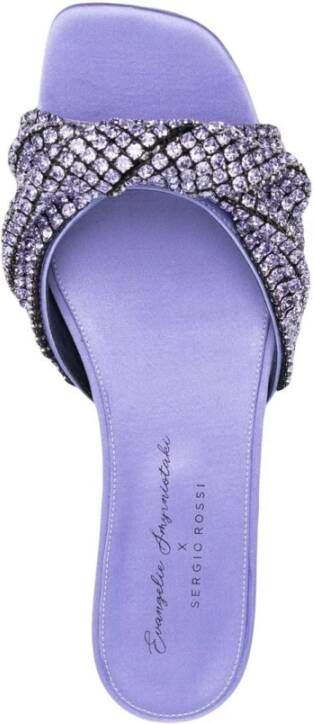 Sergio Rossi Kristal Slippers Paars Dames