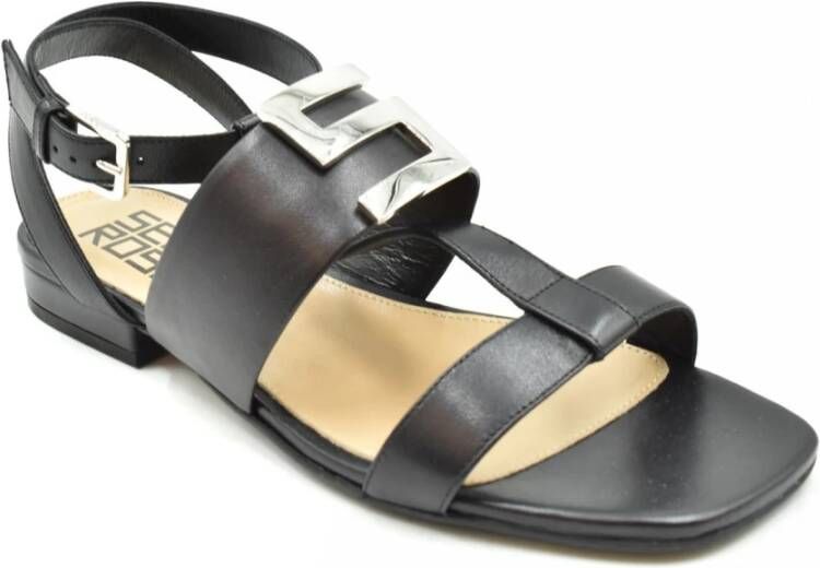 Sergio Rossi Elegante zomerse platte sandalen Zwart Dames