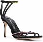 Sergio Rossi Zwarte sandalen met hoge hak en kristallen versiering Zwart Dames - Thumbnail 2