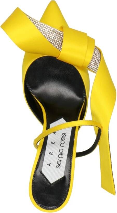 Sergio Rossi Satin Sandal Mule met Strass Applicatie