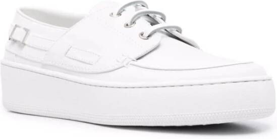 Sergio Rossi Witte Leren Lage Sneakers White Dames