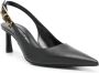 Sergio Rossi Zwarte Leren Puntige Neus Slingback Hakken Black Dames - Thumbnail 2