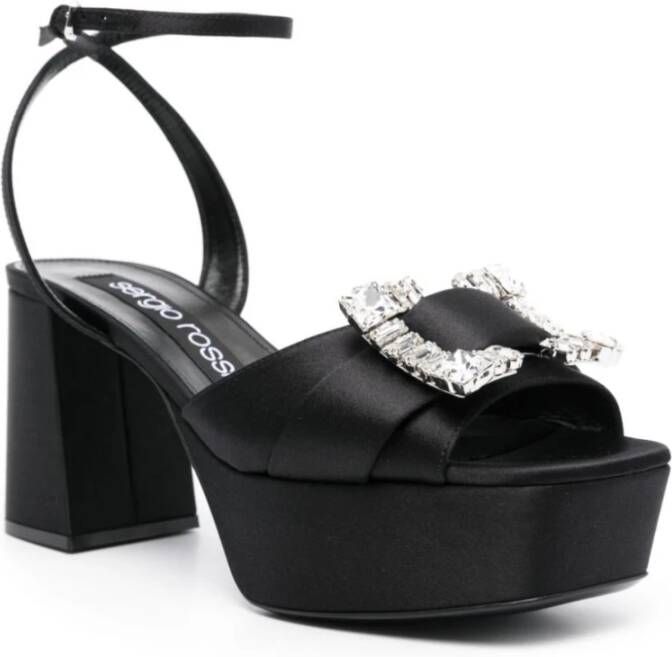 Sergio Rossi Zwarte Sandalen met Juweelversiering Black Dames