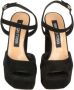 Sergio Rossi Zwarte Velvet Plateauhak Sandalen - Thumbnail 2