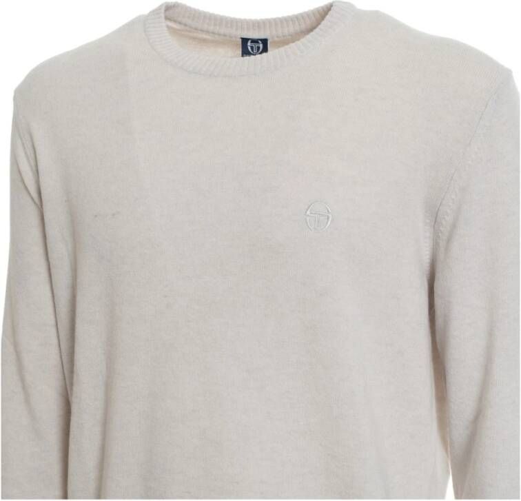 Sergio Tacchini Wollen Ronde Hals Sweater met Geribbelde Boorden en Zichtbaar Logo
