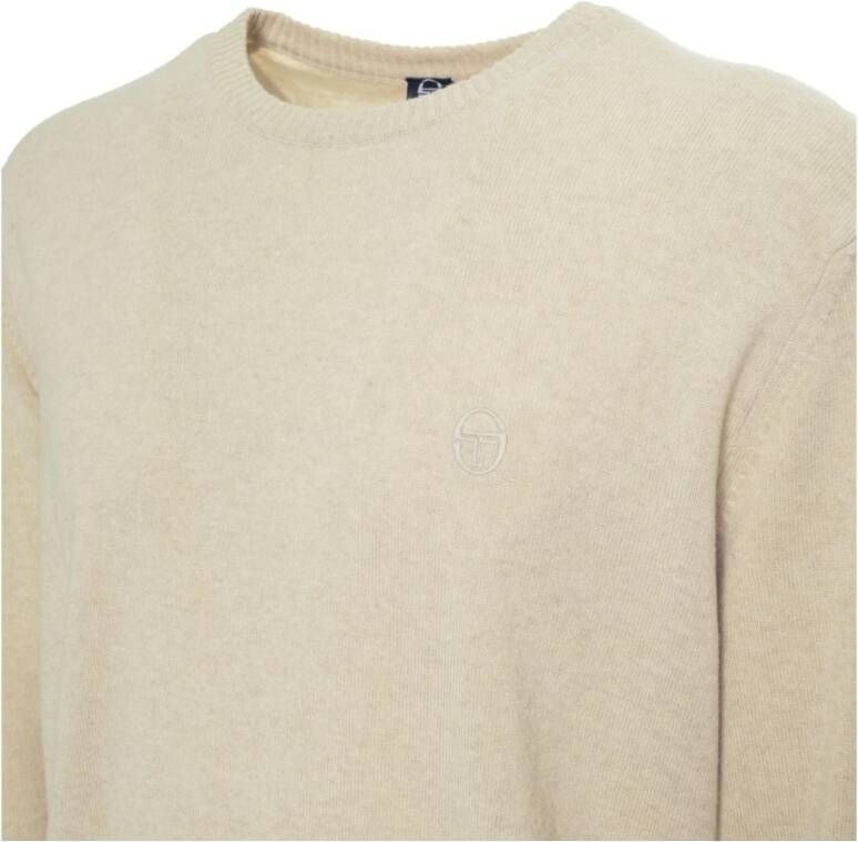 Sergio Tacchini Wollen trui met geribbelde boorden en zichtbaar logo