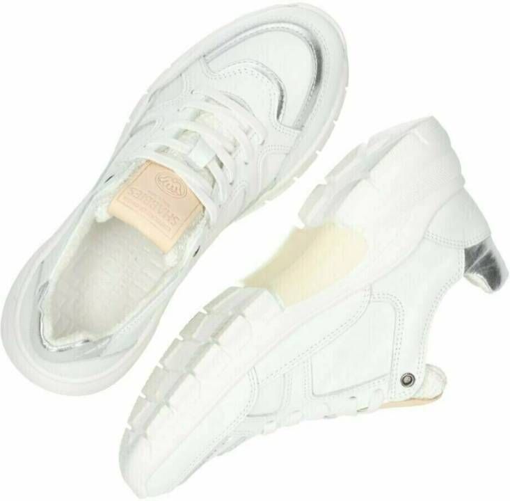 Shabbies Witte Mix Materialen Sneakers Stijlvol en Kleurrijk