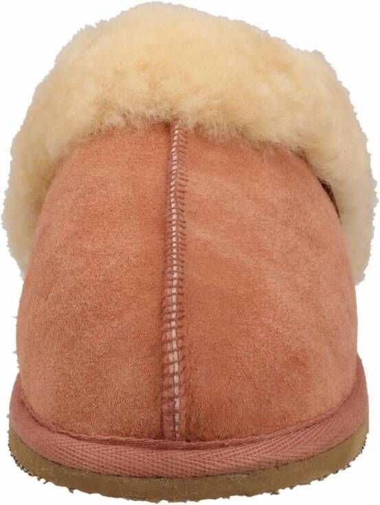Shepherd Comfortabele Nubuck Leren Pantoffels met Echte Lamsvacht Voering Brown Dames