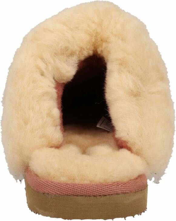 Shepherd Comfortabele Nubuck Leren Pantoffels met Echte Lamsvacht Voering Brown Dames