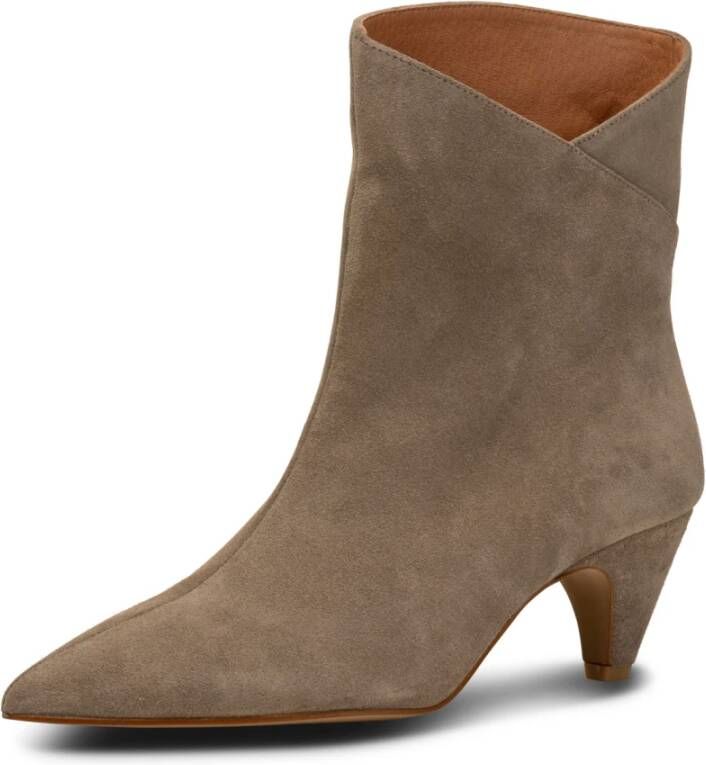 Shoe the Bear Paula Suède Enkellaars Taupe Beige Dames