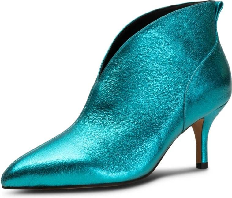 Shoe the Bear Turquoise Metallic Valentine Leren Hak Blauw Dames