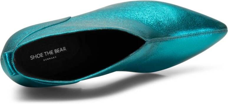Shoe the Bear Turquoise Metallic Valentine Leren Hak Blauw Dames