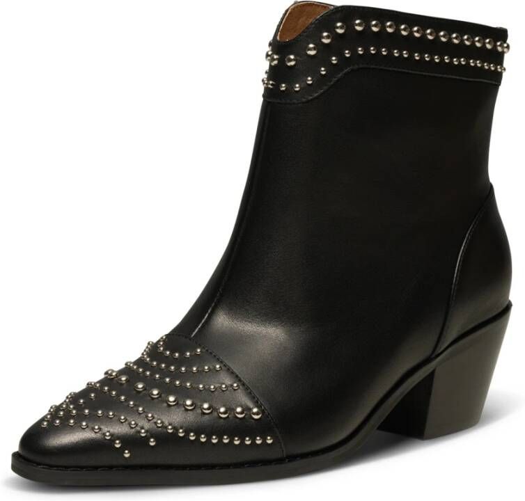 Shoe the Bear Annika Western Stud Leren Laarzen Zwart Dames