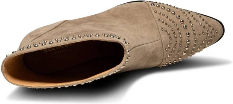 Shoe the Bear Annika Western Stud Suède Laarzen Taupe Beige Dames