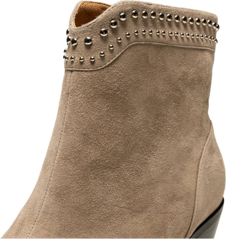 Shoe the Bear Annika Western Stud Suède Laarzen Taupe Beige Dames