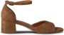 Shoe the Bear Blokhak Suède Sandaal Brown Dames - Thumbnail 4