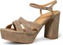 Shoe the Bear Chunky Hak Nova Strap Suède Taupe Beige Dames - Thumbnail 2