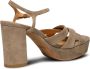 Shoe the Bear Chunky Hak Nova Strap Suède Taupe Beige Dames - Thumbnail 3