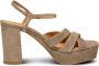 Shoe the Bear Chunky Hak Nova Strap Suède Taupe Beige Dames - Thumbnail 4