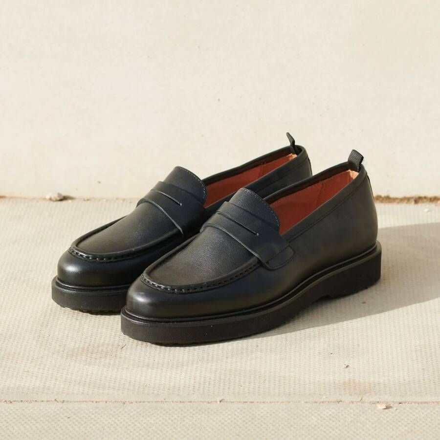 Shoe the Bear Cosmos instapper leer Zwart Black Heren
