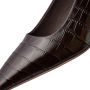 Shoe the Bear Croco Leren Slingback Hak Chocolade Brown Dames - Thumbnail 9