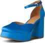 Shoe the Bear Elegante Satijnen Plateauhakken met Enkelband Blue Dames - Thumbnail 3