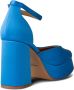 Shoe the Bear Elegante Satijnen Plateauhakken met Enkelband Blue Dames - Thumbnail 4