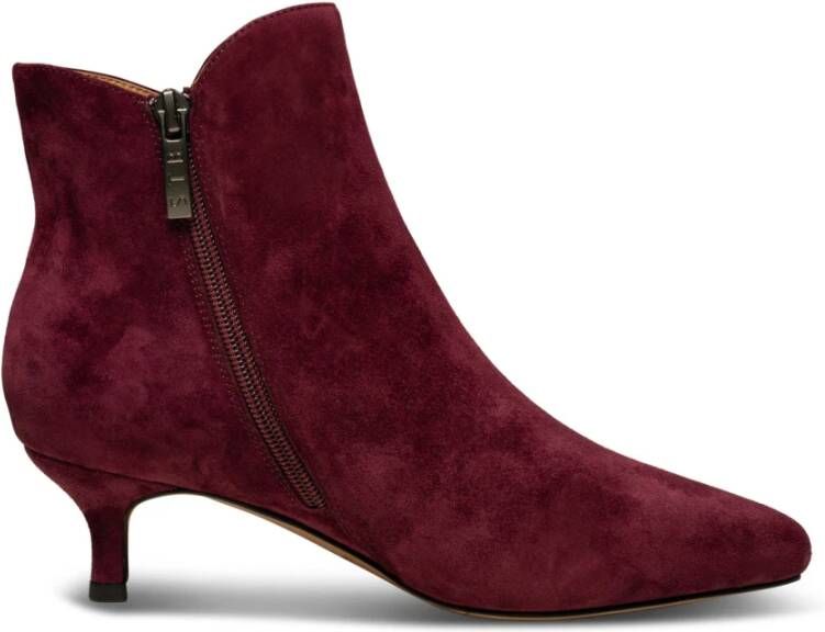 Shoe the Bear Elegante Suède Enkellaars Bordeaux Rood Dames