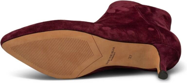 Shoe the Bear Elegante Suède Enkellaars Bordeaux Rood Dames