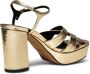 Shoe the Bear Gouden Leren Nova Strap Hak Yellow Dames - Thumbnail 3