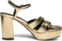 Shoe the Bear Gouden Leren Nova Strap Hak Yellow Dames - Thumbnail 4