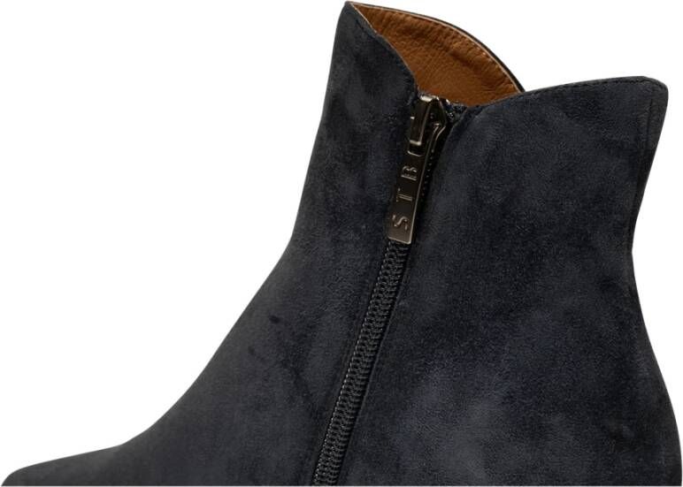 Shoe the Bear Elegante Suède Enkellaars Donkerblauw Blauw Dames