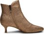 Shoe the Bear Glitter Leren Enkellaarsje Elegante Rits Brown Dames - Thumbnail 12