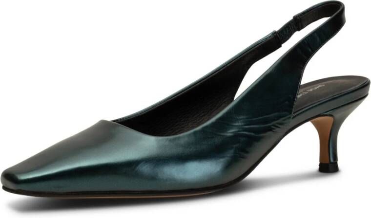 Shoe the Bear Maxine Leren Slingback Teal Metallic Groen Dames