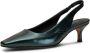 Shoe the Bear Maxine Leren Slingback Teal Metallic Groen Dames - Thumbnail 2