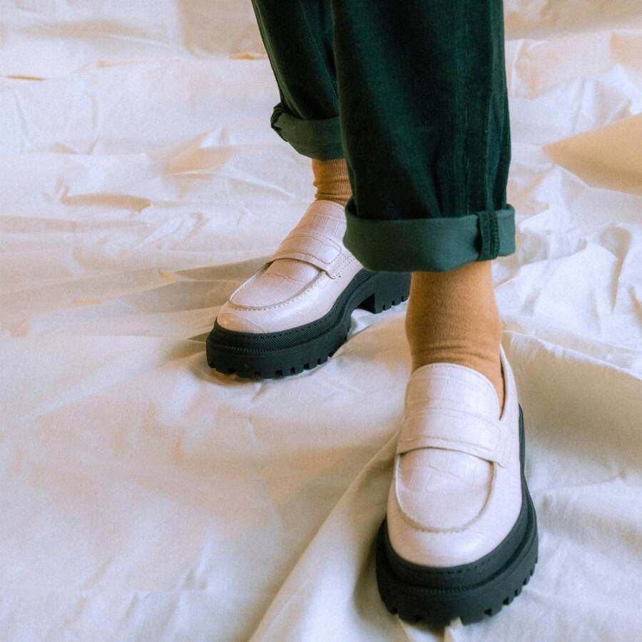 Shoe the Bear Iona loafer leer WIT Krokodil White Dames